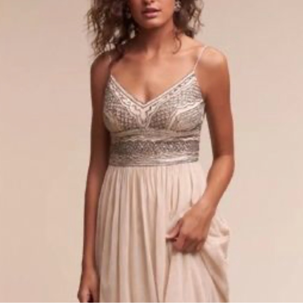 Nearly new Altar’d State gown, heavily beaded, size small